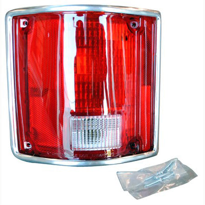 73-87 CHEV/GMC PICKUP, BLAZER AND SUBURBAN TAIL LIGHT ASSEMBLY WITH BRIGHT, ALUMINUM, TRIM, LH ALSO FITS 88-91 R/V SERIES