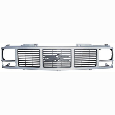 88-93 GMC C/K SERIES GRILLE, SNGL H/L SILV/ARG