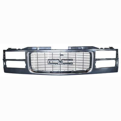 1994-98 GMC C/K Truck and SUV Grille For Composite Headlights, Black (Paint To Match) With Chrome Trim