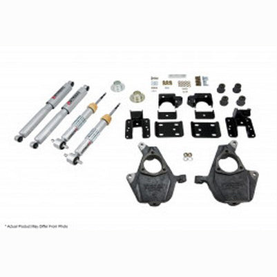 2014-18 Silverado/Sierra 1500 (4wd, reg/ext/crew cab, alum or stamped control arms) 2 inch front/4 inch rear drop with SP shocks