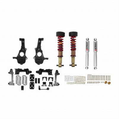 2019-25 Silverado/Sierra 1500 2wd (all cabs, short bed) 2-4 front/ 6 inch rear height adjustable coilover lowering kit