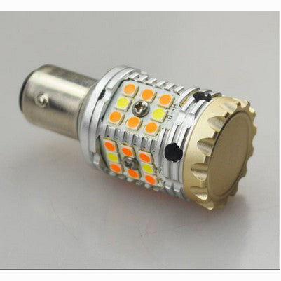 1157 High Power Switchback style LED Bulbs, White on park light & Amber on signal, One Pair