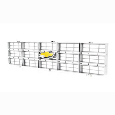 Premium Grille - OE Style w/ Foil Bowtie Emblem - Argent Gray - 77-79 Chevy C/K Pickup Blazer Suburban