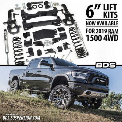 2019-24 Ram 1500 6 inch lift kit with rear Fox Shox (large bore knuckles)