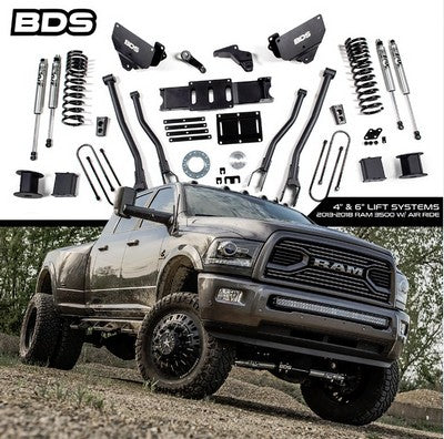 2013-18 Ram 3500 Diesel w/rear air 4 inch Radius Arm drop Lift Kit, NX2 shocks