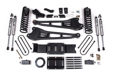 2019-22 Ram 3500 Diesel w/o rear air 4 inch Radius Arm lift kit, With Overload, 6 bolt t-case