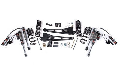 2014-18 Ram 2500 Diesel w/rear coils Fox Performance Elite 4 inch Radius Arm Lift - FOX: 2.5 PES R/R Front, FOX: 2.5 PES P/B Rear