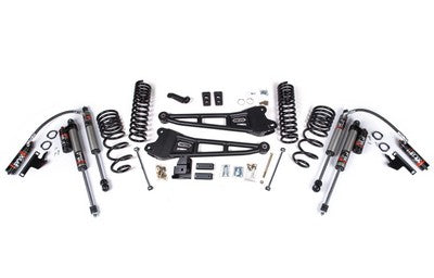 2014-18 Ram 2500 Gas w/rear coils 4 inch Radius Arm lift - FOX: 2.5 PES R/R Front, FOX: 2.5 PES P/B Rear