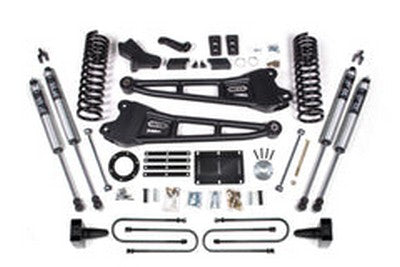 2013-2018 Ram 3500 4wd, 6 inch Radius Arm Suspension Lift Kit, 5 inch Rear, Block - Diesel w/o Rear Air Ride - NX2 Shocks