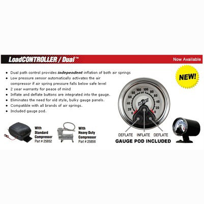 Load Controller Dual Heavy Duty Compressor - dual needle guage on board air system for air overload springs
