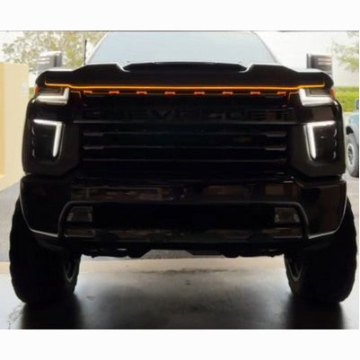 DRL Hood Light with Start-up Sequence - 79 inch Length OLED in AMBER