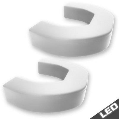 2021-24 Ram 1500 Tow Hook Covers 2-Piece Set of White Silicone Covers w LED Running Lights