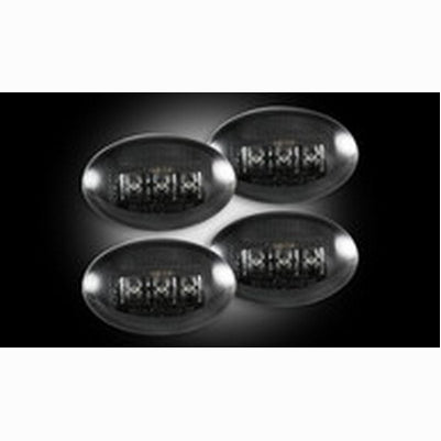 1999-10 Ford Superduty Dually Fender Lenses (4-Piece Set), Smoked Lens W/ Black Trim