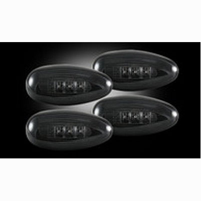2001-14 Silverado/Sierra Dually Fender Lenses (4-Piece Set), Smoked Lens W/ Black Trim