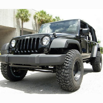 2007-16 Jeep Wrangler JK Round Front Turn Signal Lenses With Amber LEDs, Clear Lens