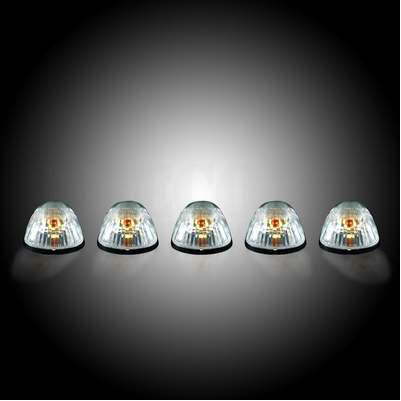 1994-98 Ram (5-Piece Set) Clear Cab Roof Light Lens With Amber 194 Bulbs