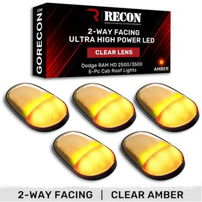 2003-18 RAM Heavy-Duty 2500 & 3500 (5-Piece Set) Clear Cab Roof Light Lens