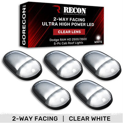 2003-18 RAM Heavy-Duty 2500 & 3500 (5-Piece Set) Clear Cab Roof Light Lens