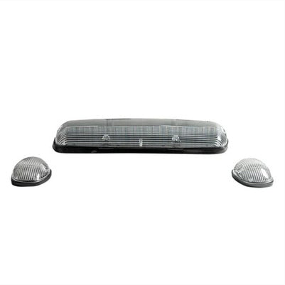 GMC & Chevy 02-07 3-Pc Cab Roof Light Set Clear with White & Amber Strobe LEDs SCANNING