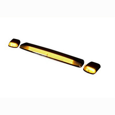 2007-14 Silverado/Sierra HD (3-Piece Set) Smoked Cab Roof Light Kit with Strobe LEDs & Amber Running Light LEDs