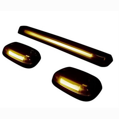 2007-14 Silverado/Sierra HD (3-Piece Set) Clear Cab Roof Light Lens with Amber HP LEDs