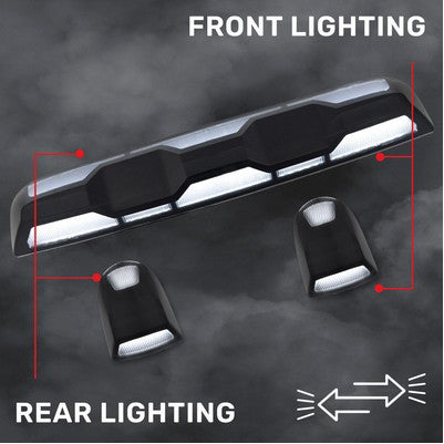 2020-25 Silverado/Sierra 2500/3500 (3-Piece Set) Smoked Cab Roof Light Lens, White LEDs