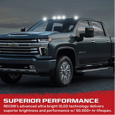 2020-25 Silverado/Sierra 2500/3500 (3-Piece Set) Clear Cab Roof Light Lens, White LEDs