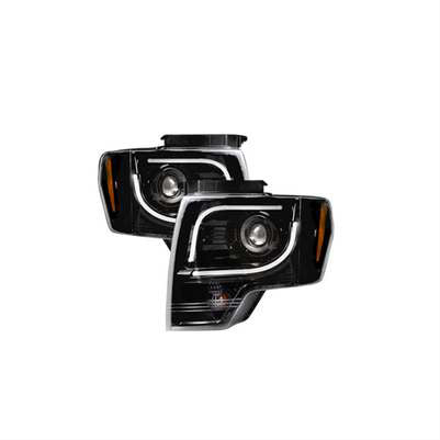 2009-14 F150 & Raptor PROJECTOR HEADLIGHTS w/ Ultra High Power Smooth OLED HALOS & DRL, Smoke