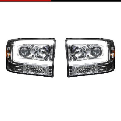 1999-04 Ford Superduty F250/F350/F450/F550 Projector Headlights, Chrome/Clear