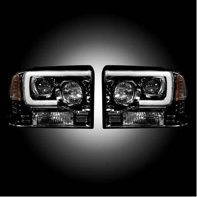 2005-07 F250/350 PROJECTOR HEADLIGHTS, Smoked/Black