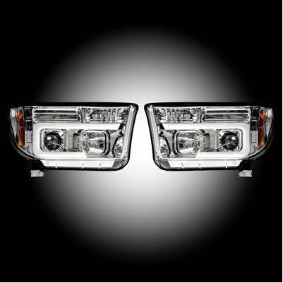 2007-13 Tundra/Sequoia PROJECTOR HEADLIGHTS, Clear/Chrome