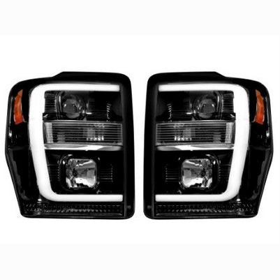 2008-10 Superduty/F450/F550 PROJECTOR HEADLIGHTS, Smoked/Black