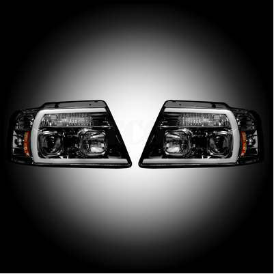 2004-08 F150 PROJECTOR HEADLIGHTS, Smoked/Black