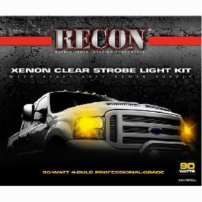 90-Watt 4-Bulb Professional-Grade Xenon Amber Strobe Light Kit