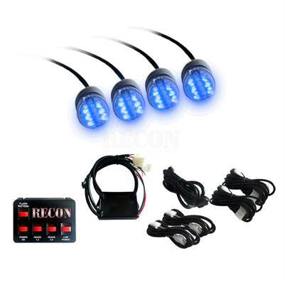 36-Watt 4-Bulb Professional-Grade LED Blue Strobe Light Kit