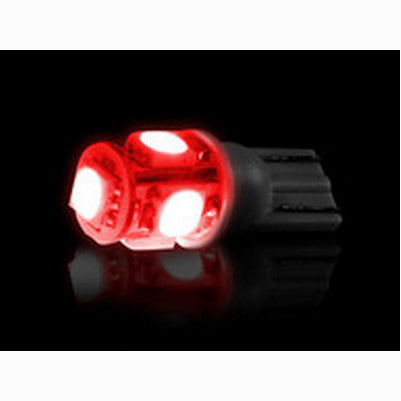 194/168 (5 LEDs on each bulb) 360 Degree LED Bulbs Wedge Style, Red