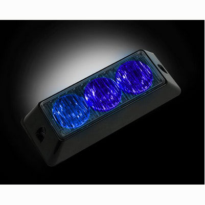 3-Led 12 Function 3-Watt High-Intensity Strobe Light Module W Black Base, Blue Color