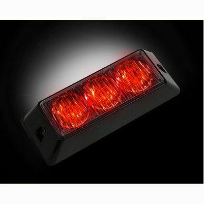 3-Led 12 Function 3-Watt High-Intensity Strobe Light Module W Black Base, Red Color