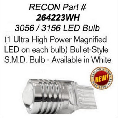 3156 (LED ) Bullet-Style Ultra High Power 3-Watt S.M.D. Bulb, WHITE, sold as each