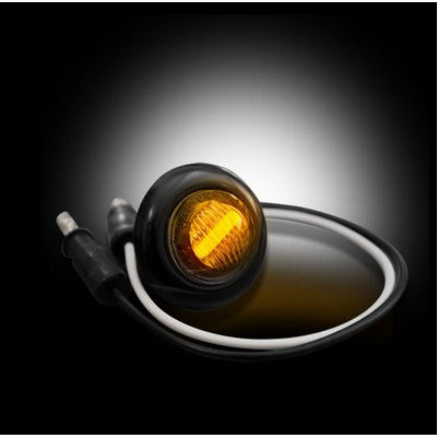 1 Extra Amber LED Light with Smoked Lens & Black Bezel- AMBER