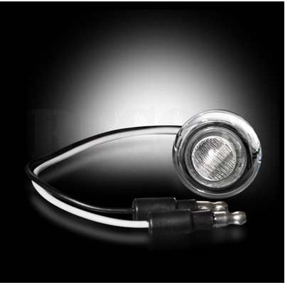 1 Extra Amber LED Light with Clear Lens & Chrome Bezel, AMBER