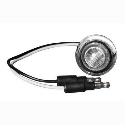 1 Extra White LED Light with Clear Lens & Chrome Bezel, WHITE