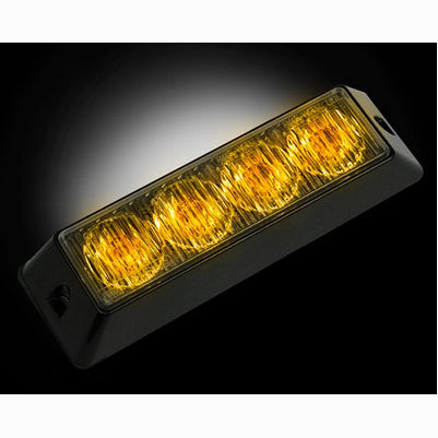 4-Led 19 Function 4-Watt High-Intensity Strobe Light Module W Black Base, Amber Color