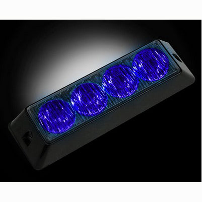 4-Led 19 Function 4-Watt High-Intensity Strobe Light Module W Black Base, Blue Color