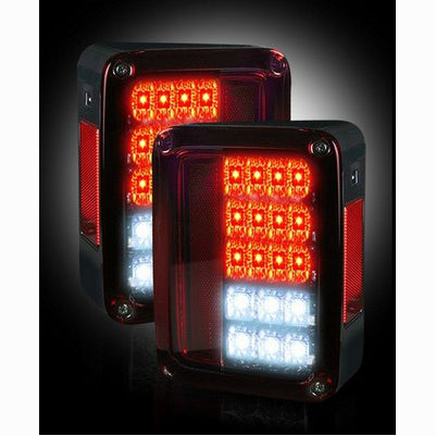 2007-16 Wrangler LED Taillights , RED SMOKED