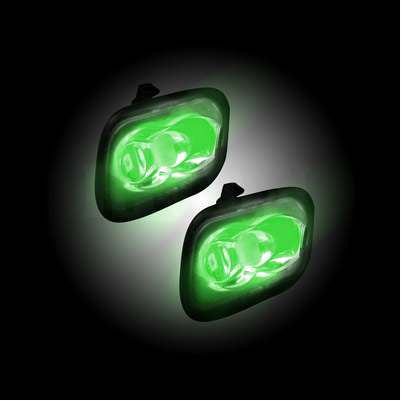 2015-21 F150, 2017-20 Raptor, 2017-24 Superduty, 2021-24 Bronco Ultra High Power LED Mirror/Puddle Light Kit, GREEN
