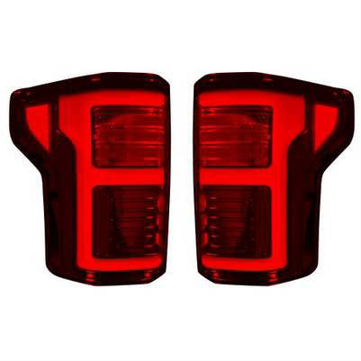 2015-17 F150 & 2017-18 Raptor (w/Blind Spot Warning System) OLED Tail lights, Dark Red Smoked Lens