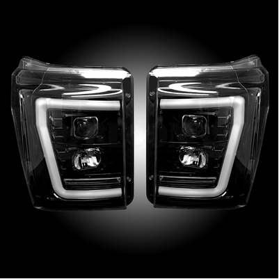 2011-16 Superduty PROJECTOR HEADLIGHTS, Smoked/Black