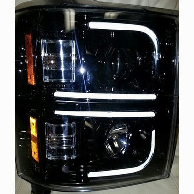 2014-15 Silverado 1500 Projector Headlights, Smoked/Black (Only fits trucks w/OE halogen lights)