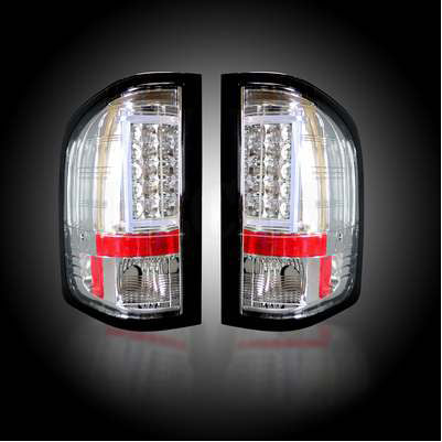 2007-13 Silverado 1500, 2007-14 HD OLED TAIL LIGHTS, Clear Lens (also fit the 07-14 Sierra Dually)